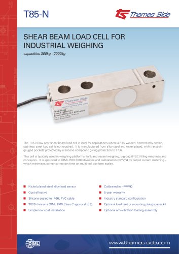 T85-N Load cell Data sheet