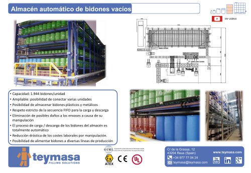 Almacén automático de bidones vacíos