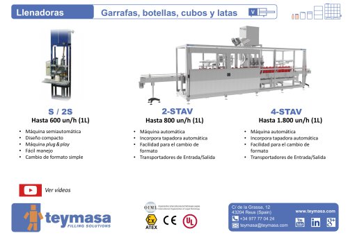 Llenadora de botellas y garrafas hasta 5 litros