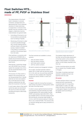 Float Switches - MTS