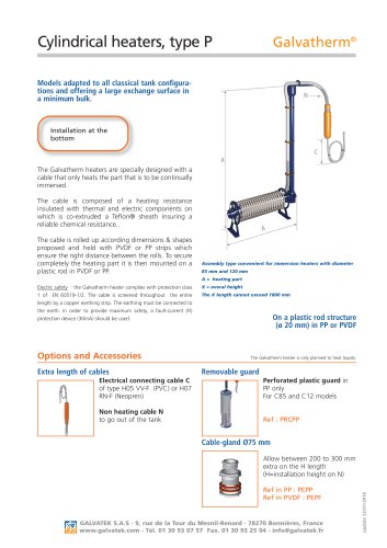 Galvatherm - Cylindrical heaters, Type P