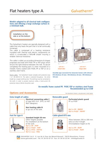 Galvatherm - Flat heaters - Type A