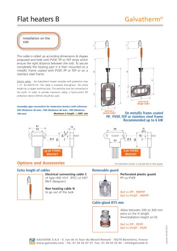 Galvatherm - Flat immersion heater - Type B