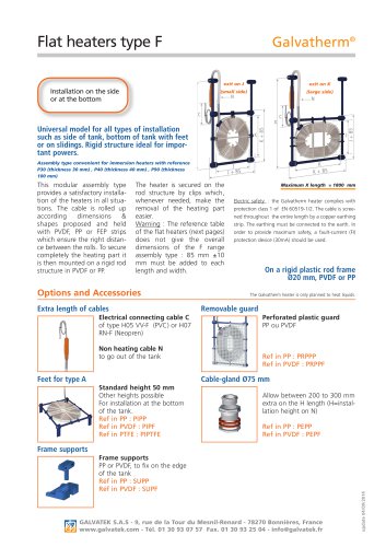 Galvatherm - Flat immersion heater - Type F