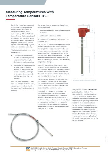 Measuring Temperatures with Temperature Sensors TF