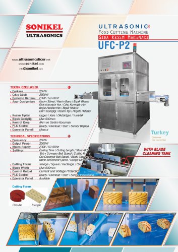 UFC-P2 Ultrasonic Food Slicer with Blade Cleaning Tank