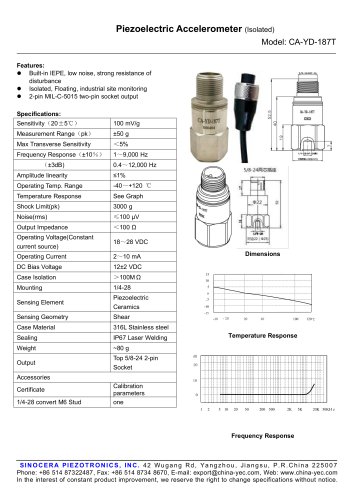 Piezoelectric Accelerometer  CA-YD-187T