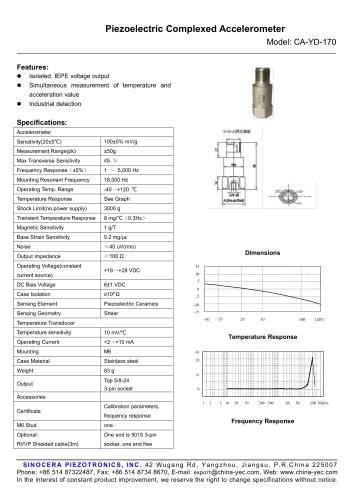 Piezoelectric Complexed Accelerometer CA-YD-170