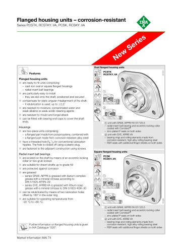 Flanged housing units – corrosion-resistant (MAI 74)