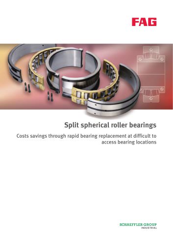 Split spherical roller bearings Costs savings through rapid bearing replacement at difficult to access bearing locations