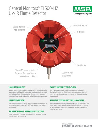 General Monitors&reg; FL500-H2 UV/IR Flame Detector