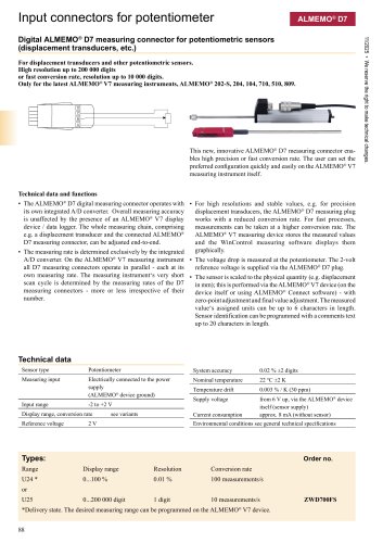 ALMEMO&reg; Connector for potentiometer