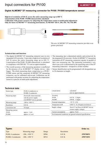 ALMEMO&reg; Connector for Pt100 