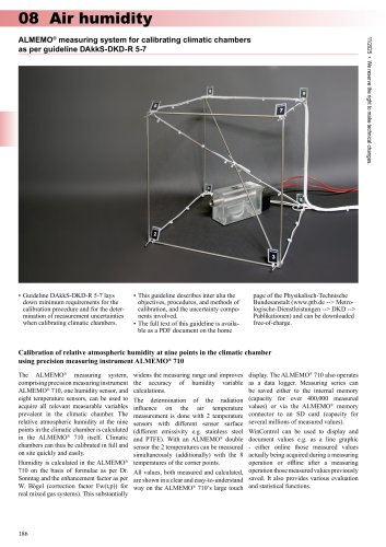 Calibrating climatic chambers 