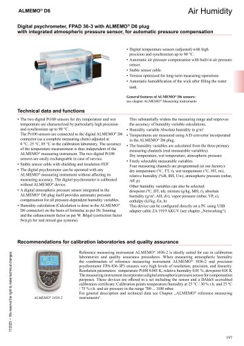 Digital psychrometer