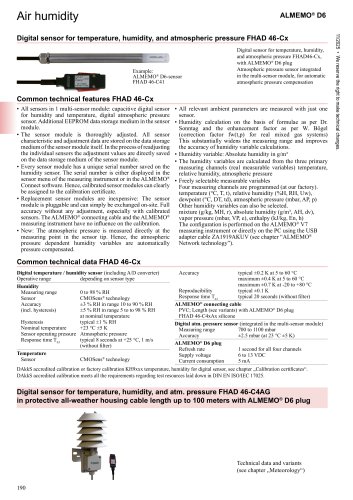 Digital sensor for humidity FHAD46 