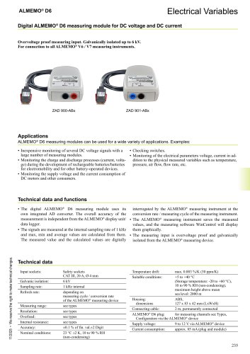 Fast digital measuring module for DC voltage, DC current, DC power