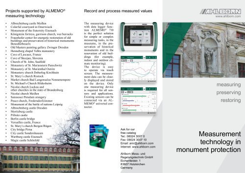 Measurement technology in monument protection