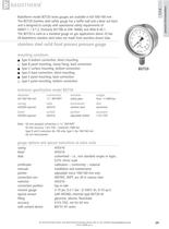 BDT20 - All stainless steel solid front pressure gauge