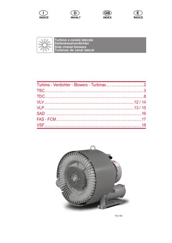 SINGLE STAGE BLOWER TSC.40 40m3/h 0,2kw 115/230V 50-60Hz