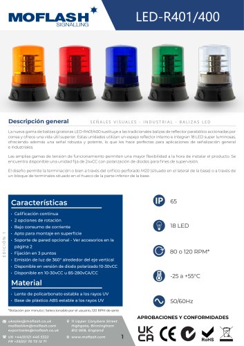 Ficha técnica - Baliza LED-401/400
