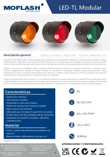 Ficha técnica - Baliza LED-TL Módulo