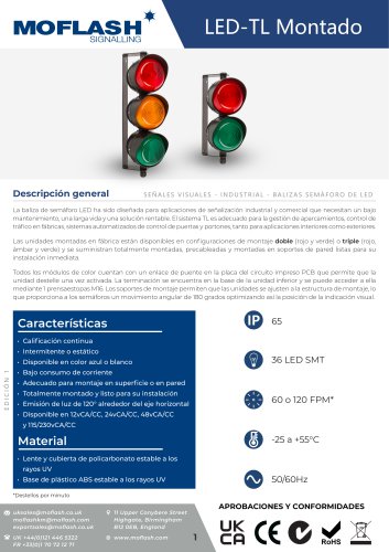 Ficha técnica - Baliza LED-TL Montaje