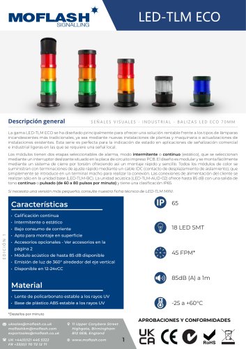 Ficha técnica - Baliza LED-TLM 70mm