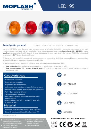 Ficha técnica - Baliza LED195