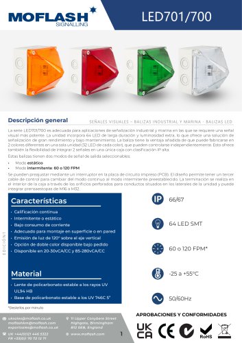 Ficha técnica - Baliza LED701-700