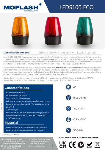 Ficha técnica - Baliza LEDS100