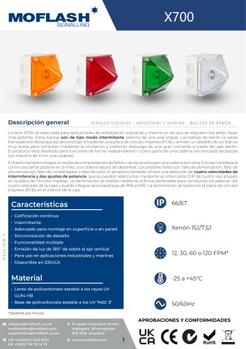 Ficha técnica - Baliza X700