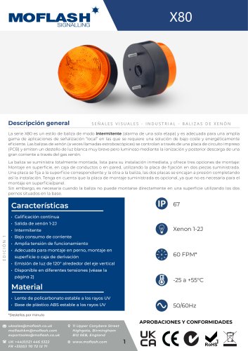 Ficha técnica - Baliza X80