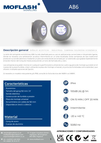 Ficha técnica - Campana AB6