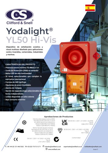 Ficha técnica - Señal acústica/visual C&S YL50 Hi Vis