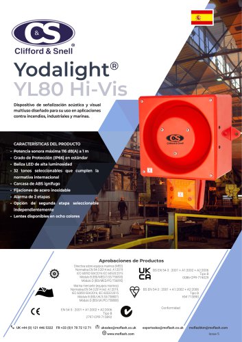 Ficha técnica - Señal acústica/visual C&S YL80 Hi Vis