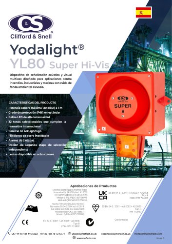 Ficha técnica - Señal acústica/visual C&S YL80 Super Hi Vis