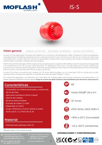Ficha técnica - Sirena IS-S