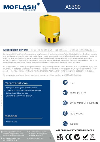Ficha técnica - Sirena motorizada AS300