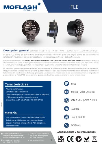 Ficha técnica - Zumbador FLE