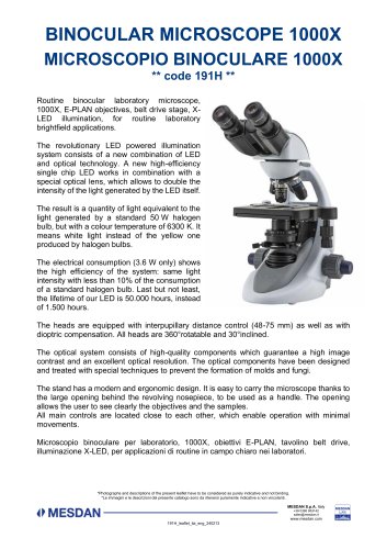 BINOCULAR MICROSCOPE 1000X