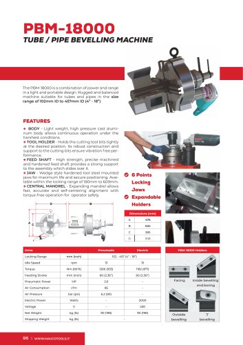 Portable Beveler and Bevelling Machine PBM18000