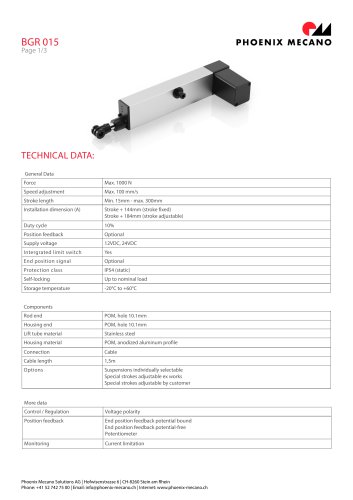 Hoja de datos BGR015