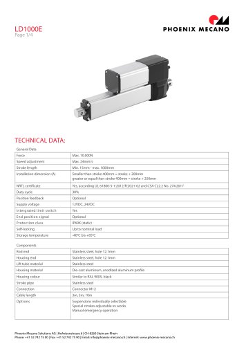 Hoja de datos LD1000E