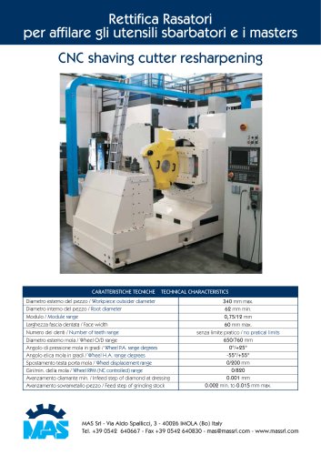 CNC shaving cutter resharpening