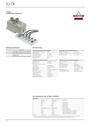 Interbus module with connectors