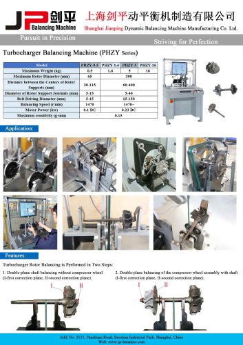 Jp Balancing Machine Specially for Turbocharger,Turbine