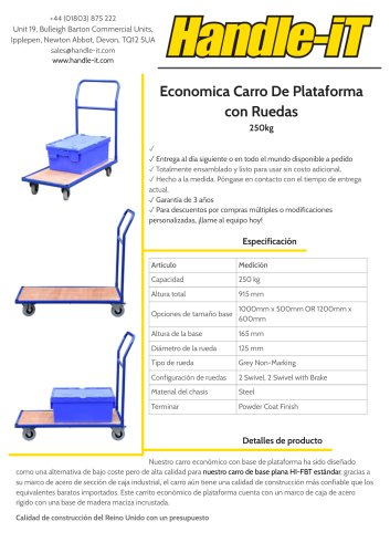 Economica Carro De Plataforma con Ruedas