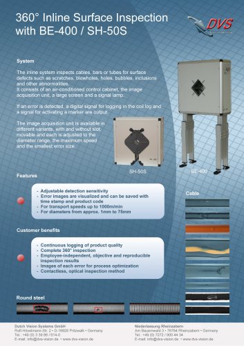 360° Inline Surface Inspection with BE-400 / SH-50S