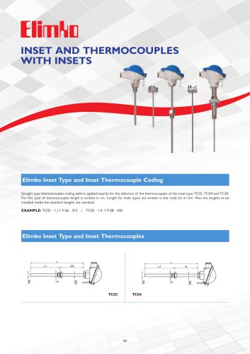 Inset And Thermocouples With Insets